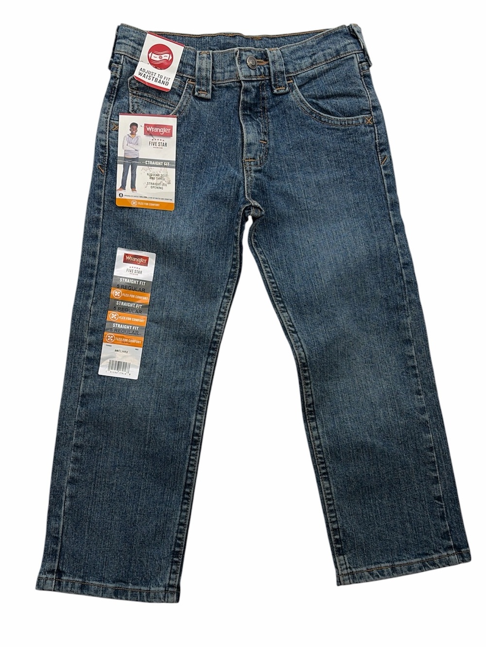 Wrangler Boys' Dark Blue Straight Fit Denim Jeans Size 5 Wild West Cowboy